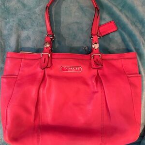 Coach Vibrant Coral Leather ToteCoach Leather Satchel